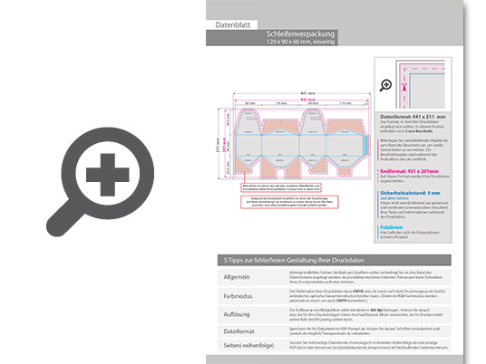 Product Bild schleifenverpackung_(12_cm_x_9_cm_x_6_cm)_einseitig_bedruckt_5_0-farbig_(cmyk_+_sonderfarbe)