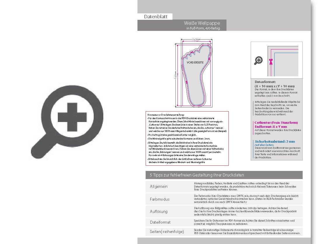 Product Bild wei__e_wellpappe_in_fu__abdruck-form_konturgefr__st___einseitig_4_0-farbig_bedruckt